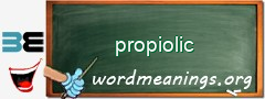 WordMeaning blackboard for propiolic